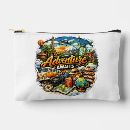 Bolsito Accesorio Pequeño La aventura espera Collage Vintage Viaje Vacacione