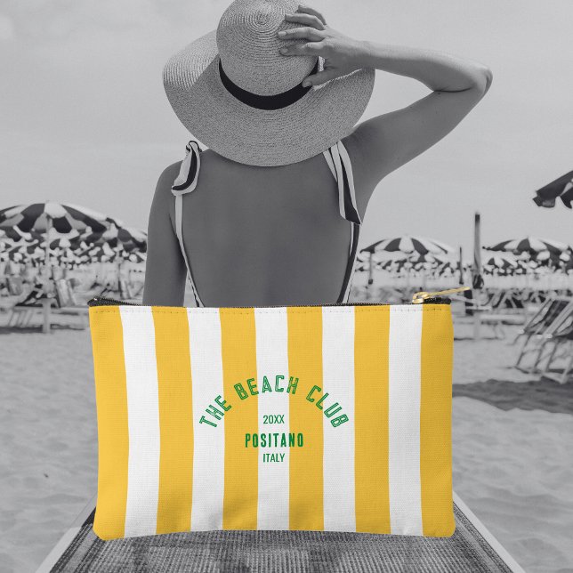 Bolsito Accesorio Pequeño La franja de cabana amarilla Escudo Beach Club (Subido por el creador)