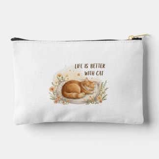 Bolsito Accesorio Pequeño La vida es mejor con gato - Pequeña siesta floral