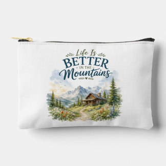 Bolsito Accesorio Pequeño La vida es mejor en la montaña Flor silvestre rúst