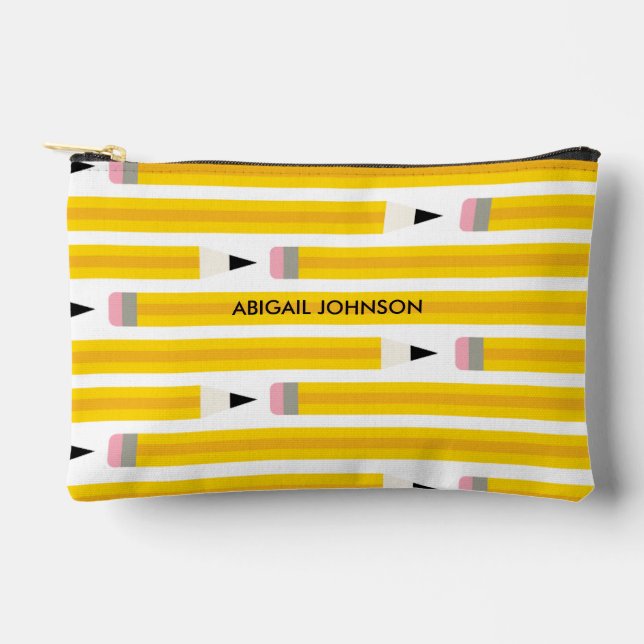 Bolsito Accesorio Pequeño Lápiz Amarillo Personalizado (Anverso)