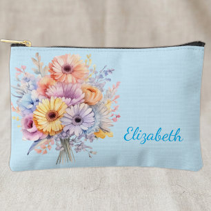 Bolsito Accesorio Pequeño Las flores Gerbera añaden nombre azul