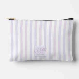 Bolsito Accesorio Pequeño Lavanda Cuta y franjas blancas - Monogramado