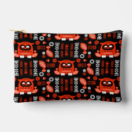 Bolsito Accesorio Pequeño Lechuza Nórdica naranja Y Negro