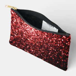 Bolsito Accesorio Pequeño Lentejuelas falsas rojas oscuras brillan bling