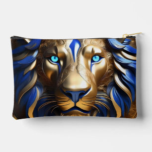 Bolsito Accesorio Pequeño León Azul Zafiro y Dorado,