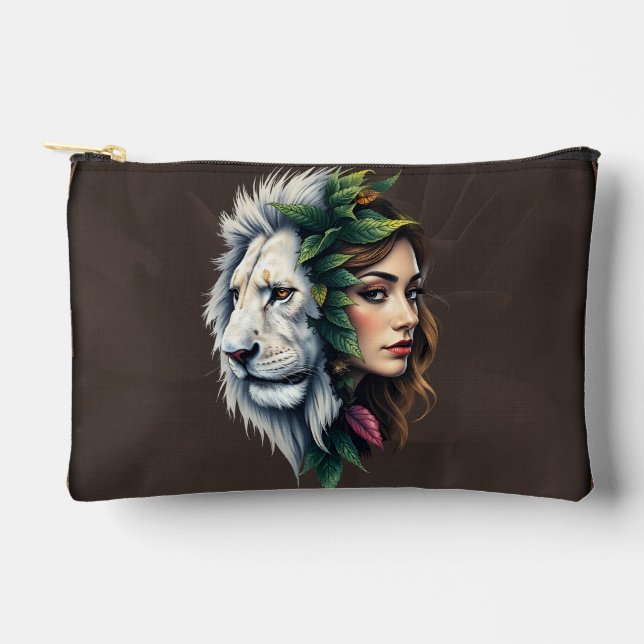 Bolsito Accesorio Pequeño León blanco y mujer (Anverso)