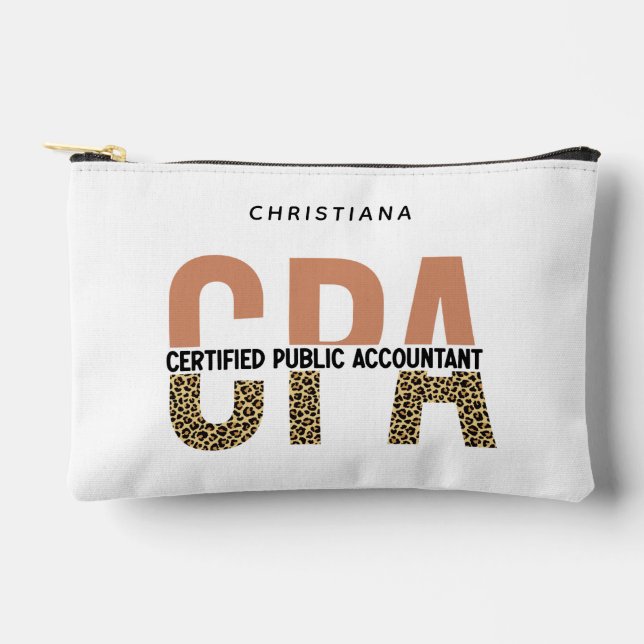 Bolsito Accesorio Pequeño Leopardo de contabilidad pública certificado por e (Anverso)
