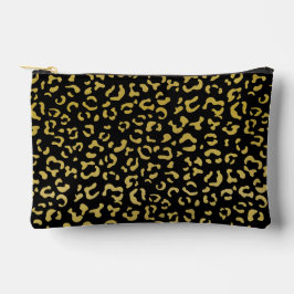 Bolsito Accesorio Pequeño Leopardo dorado, brillo dorado, patrón de leopardo