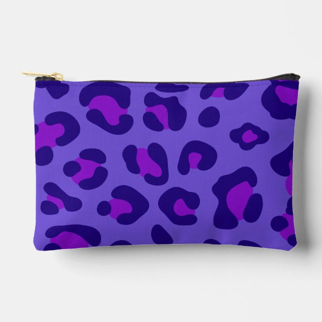 Bolsito Accesorio Pequeño "Leopardo púrpura eléctrico" (Anverso)