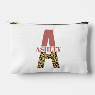 Bolsito Accesorio Pequeño Letra monograma personalizada A huella de leopardo