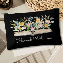 Libro abierto de flores florales acuarela personal