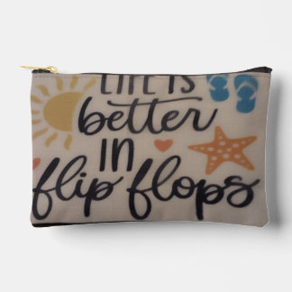 Bolsito Accesorio Pequeño life is better in flip flops cosmetic pouch