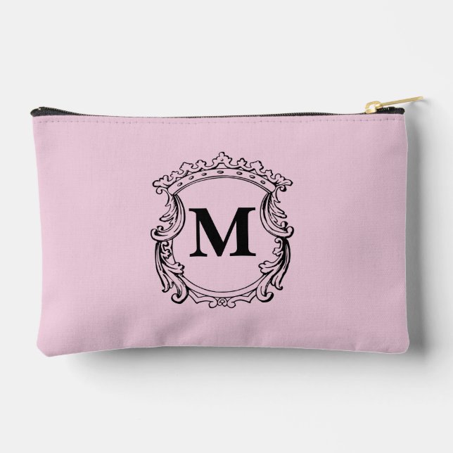 Bolsito Accesorio Pequeño Light Pink Custom Monogram Crest (Reverso )