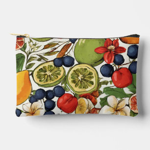 Bolsito Accesorio Pequeño Limas, limones y flores mediterráneos. Pintado