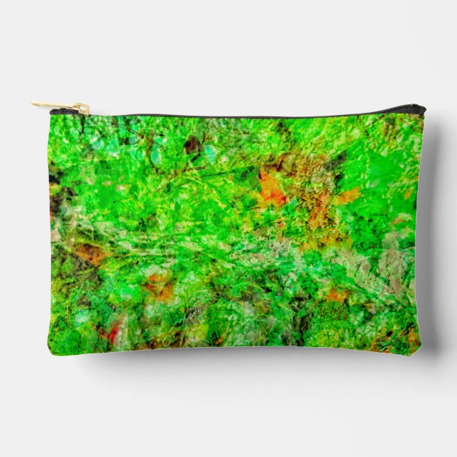 Bolsito Accesorio Pequeño Lime green abstract Cut Sew Bag,Deep green delight (Anverso)