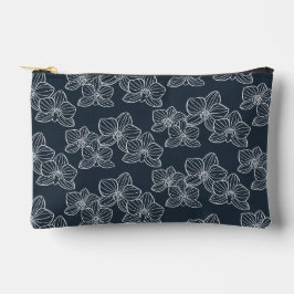 Bolsito Accesorio Pequeño Linear Orchid | Floral Dark Navy