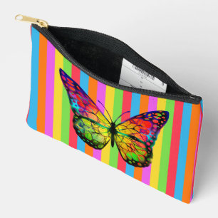 Bolsito Accesorio Pequeño Líneas Coloridas Mariposa Arcoíris 