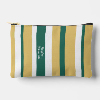 Bolsito Accesorio Pequeño Líneas de rayas armonía Verde Oro Blanco (v)