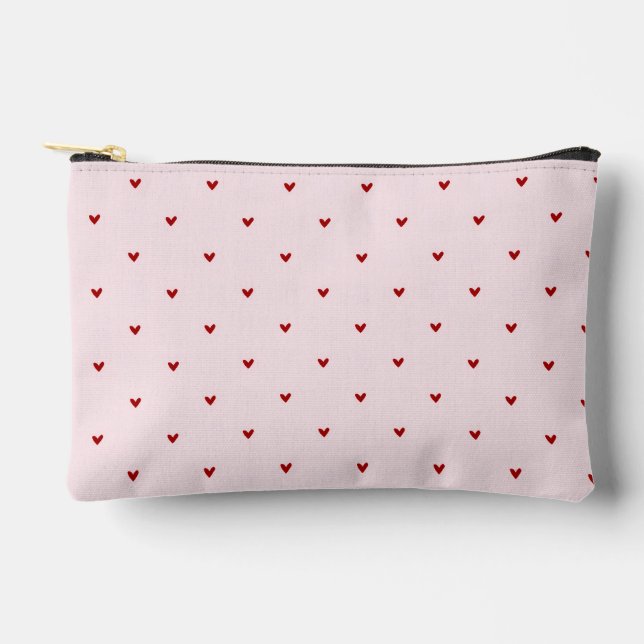 Bolsito Accesorio Pequeño Little Red Hearts Cute Pink Valentines  (Anverso)