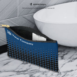 Bolsito Accesorio Pequeño Logotipo de la compañía Patrón medio tono Azul Bla