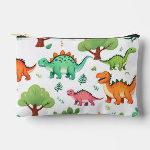 Bolsito Accesorio Pequeño Los dinosaurios y los árboles tienen un patrón bla