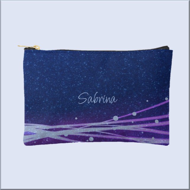 Bolsito Accesorio Pequeño Luces modernas y contemporáneas azules y púrpura (Bookmark my store! https://www.zazzle.com/store/capricepetit)