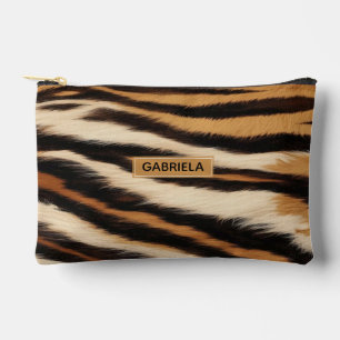 Bolsito Accesorio Pequeño Luxury Tiger Skin Faux Fur Wild Animal Stripe