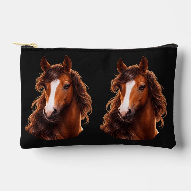 Bolsito Accesorio Pequeño Magnífico, caballo marrón con blanco (Anverso)