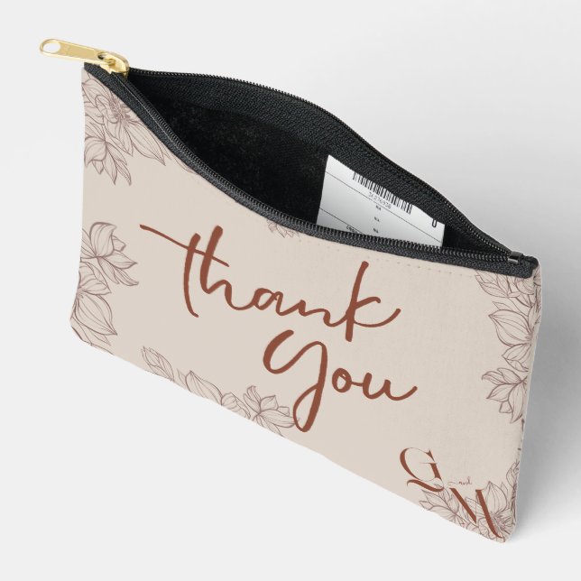 Bolsito Accesorio Pequeño Magnolia Sencilla Elegante Boda Floral Línea Arte (Abierto)