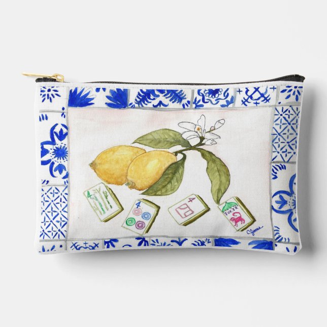 Bolsito Accesorio Pequeño Mahjong Lemons Pouch (Anverso)