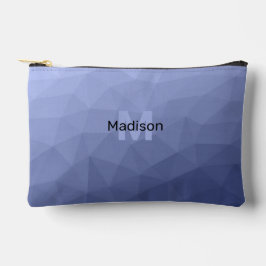 Bolsito Accesorio Pequeño Malla geométrica gris azul Monograma