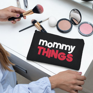 Bolsito Accesorio Pequeño Mami Things Studs Bold Typography Black Stylish