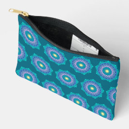 Bolsito Accesorio Pequeño Mandalá Colorido sobre Fondo Azul