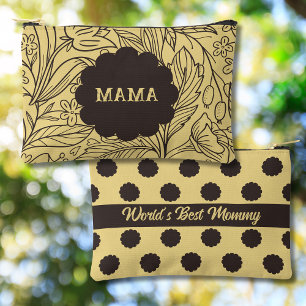 Bolsito Accesorio Pequeño Mantequilla Flor Amarilla Impresión cosmética pers