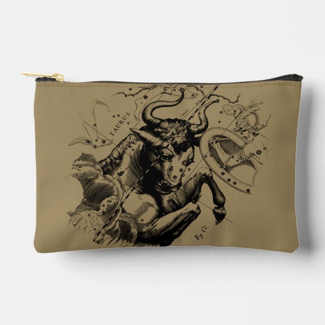 Bolsito Accesorio Pequeño Mapa de la constelación de Taurus por Hevelius cir (Anverso)