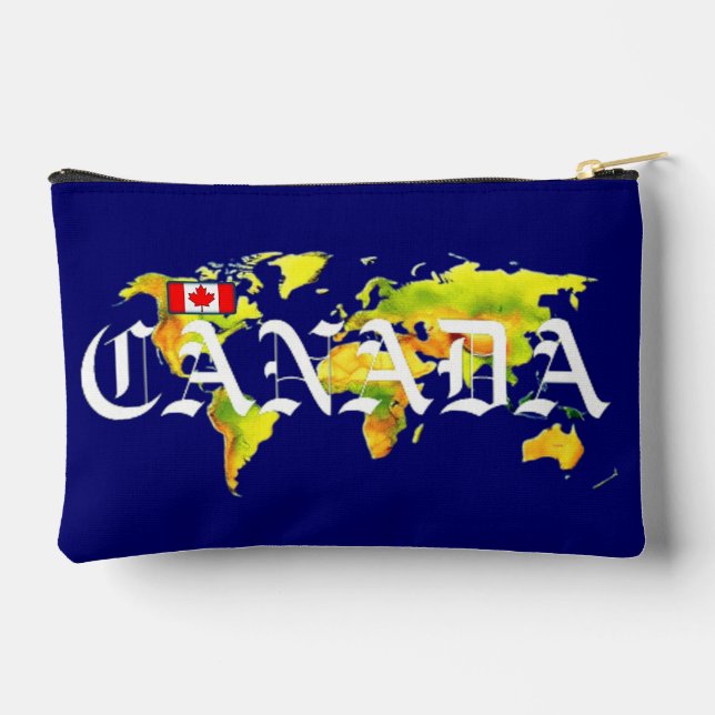 BOLSITO ACCESORIO PEQUEÑO MAPA MUNDIAL DE CANADÁ (Reverso )