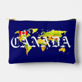 BOLSITO ACCESORIO PEQUEÑO MAPA MUNDIAL DE CANADÁ