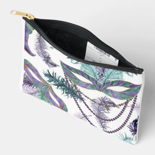 Bolsito Accesorio Pequeño Mardi-Gras Print Cosmetic Bag (Abierto)
