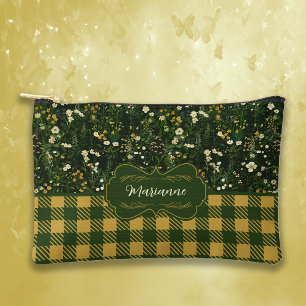 Bolsito Accesorio Pequeño Marianne Dark Daisy Floral Plaid