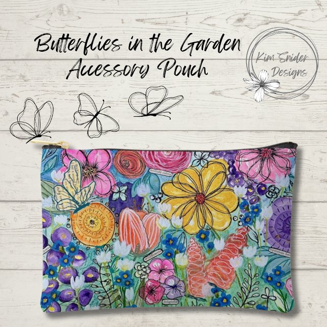 Bolsito Accesorio Pequeño Mariposas en el Jardín, Florales Brillantes (Subido por el creador)