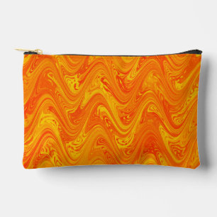 Bolsito Accesorio Pequeño Marmoleado Naranja Amarillo Rojo Patrón Pequeño