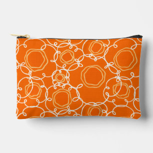 Bolsito Accesorio Pequeño Matriz floral abstracta (naranja) Arte fino