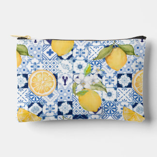 Bolsito Accesorio Pequeño Mediterráneo Azul Mayólica y Limón