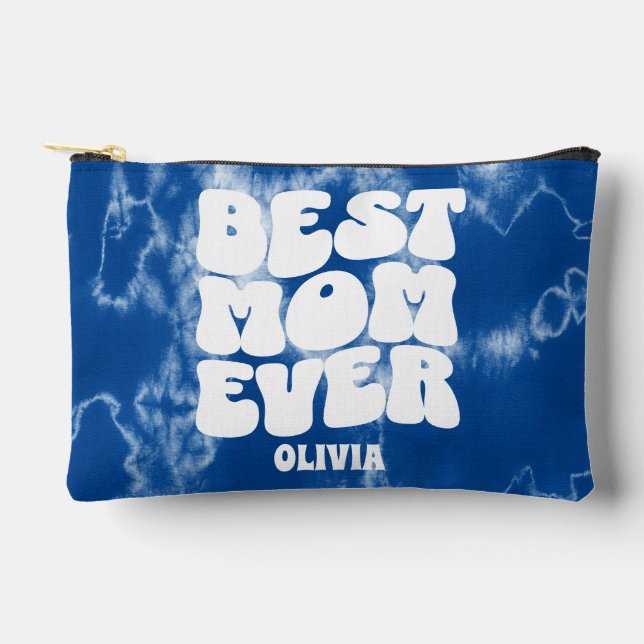 Bolsito Accesorio Pequeño Mejor Mamá Siempre Azul Tye Personalizado (Anverso)