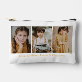 Bolsito Accesorio Pequeño Merry Christmas 3 Photo Collage Gold