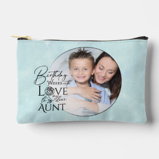 Bolsito Accesorio Pequeño Minimalist Birthday Typography Photo frame Aunt