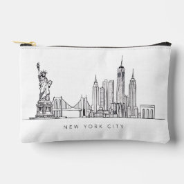 Bolsito Accesorio Pequeño Minimalist New York City Skyline Line Art