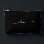 Bolsito Accesorio Pequeño Minimalista Chic Personalizado Negro Blanco<br><div class="desc">Una elegante bolsa de accesorios minimalista en negro y blanco. Puede ser utilizada como bolsa de cosméticos. Gran accesorio para viajar. Regalo perfecto para damas de honor,  amigos y familiares.</div>