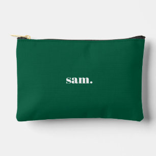 Bolsito Accesorio Pequeño Minimalista negrita texto personalizado verde